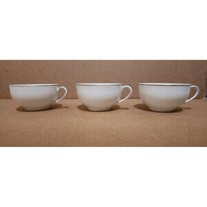 Antique 1918 Noritake Morimura Japan Set of 3 Cups White Gold Rimmed Bone China